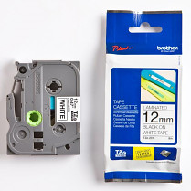 Brother originální páska do tiskárny štítků TZE-231, černý tisk/bílý podklad 12mm/8m lamino