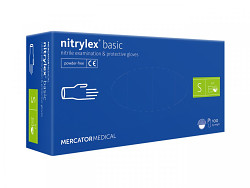 Rukavice jednorázové Nitrylex Basic nepudr. nitrilové 100ks small modré 