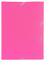 Desky spisové se 3 klopami a gumičkou Exacompta Opak PP A4 maxi růžové