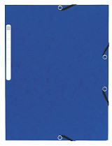 Desky spisové se 3 klopami a gumičkou Exacompta A4 maxi prešpán modré
