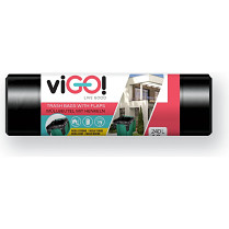 Odpadkové pytle Vigo! 240l, 10ks s uchy   116 x 150 cm LDPE 55µm černá  