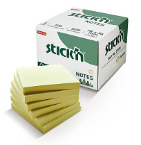Bloček samolepicí Stick'n FSC™ 76x76mm, 6 x 100 listků v papír. krabičce  pastel. žlutá