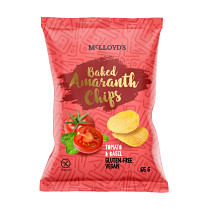 Chipsy McLLOYD'S Baked Amaranth Chips bez lepku 65 g rajče a bazalka