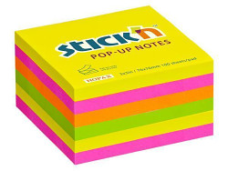 Bloček samolepicí Stick'n POP-UP 76x76mm, 6 x 100 listků mix neon. barev 