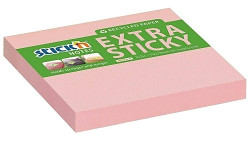 Bloček samolepicí Stick'n EXTRA Sticky 76x76mm pastelově růžový 90 listků recyklovaný