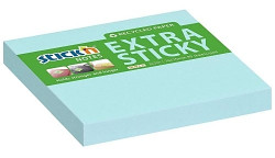 Bloček samolepicí Stick'n EXTRA Sticky 76x76mm pastelově modrý 90 listků recyklovaný 