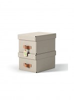 Úložný box Leitz Puro, karton, velikost S, 2 ks béžový