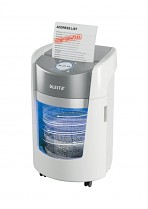 Skartovačka papíru Leitz IQ OptiMax 350, mikrořez, P5, 22L - bílá