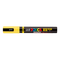 Popisovač POSCA PC-5BR poloohebný štětcový hrot 1-4 mm žlutá 2