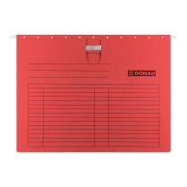 Závěsné desky s rychlovazačem DONAU karton A4 červené