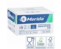Ručníky papírové Z-Z Merida OPTIMUM SLIM, 2-vrstvé, bílé, 2700 ks (15x180 ks)