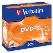 DVD-R Verbatim DLP AZO 16x 4,7GB 5 ks Jewel Silver
