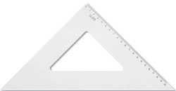 Pravítko KOH-I-NOOR trojúhelník 45°x17cm transparentní