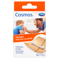 Náplast Cosmos Pružná Textile Elastic 5ks 6 x 10 cm hnědá