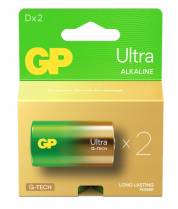 Baterie GP Ultra Alkaline 2ks  velké monočlánky 1,5 V