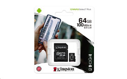 Paměťová karta Kingston MicroSDXC 64GB micSDXC + SD adaptér