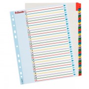 Kartonové rejstříky Esselte Mylar s přepisovatelným předním listem, A4 Maxi Mix barev