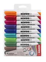 Popisovač KORES K-Marker Whiteboard XW2 tenký 3mm kulatý hrot 10ti sada