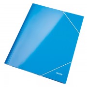 Desky na spisy 3 klopy s gumičkou  WOW Metalická modrá
