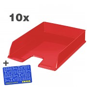 Odkladač CENTRA červený 10ks + IKEA 100Kč stohovatelný červený