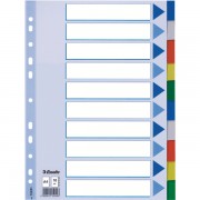 Plastové barevné rozlišovače Esselte, A4 Mix barev