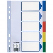 Plastové barevné rozlišovače Esselte, A5 Mix barev