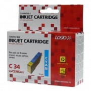 Logo kompatibilní ink s CLI8C, cyan, 14ml, pro Canon iP4200, iP5200, iP5200R, MP500, MP800