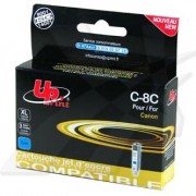 UPrint kompatibilní ink s CLI8C, cyan, 14ml, C-8C, pro Canon iP4200, iP5200, iP5200R, MP500, MP800