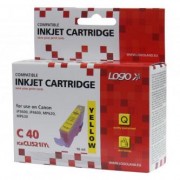 Logo kompatibilní ink s CLI521Y, yellow, 10ml, pro Canon iP3600, iP4600, MP620, MP630, MP980