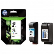 HP originální ink SA308AE, No.45, black/color, 833/450str., 42/19ml, 2ks, HP 2-Pack, 51645AE + C6578DE