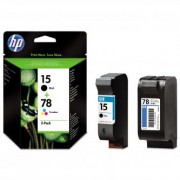 HP originální ink SA310AE, No.15 + No.78, black/color, 603/450str., 25/19ml, 2ks, HP 2-Pack, C6615DE + C6578DE