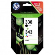 HP originální ink SD449EE, No.338 + No.343, black/color, 480/330str., 2ks, HP 2-Pack, C8765EE + C8766EE